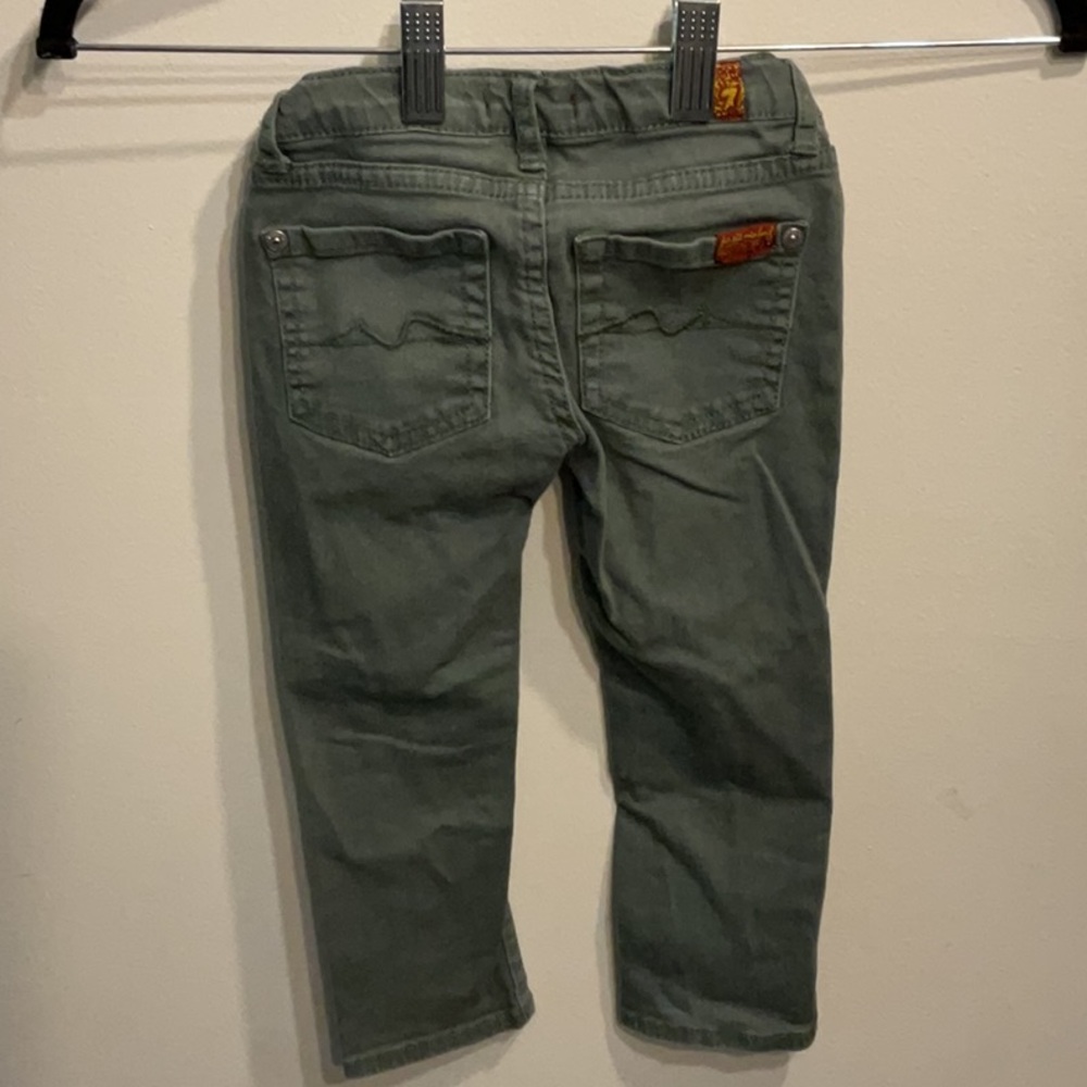 Girls 7 FOR ALL MANKIND olive jeans. Size 2t